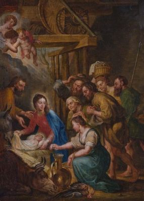 The Adoration of the Shepherds – En Mästerlig Skildring av Guds Åtkallelse och Pastoral Idyll!